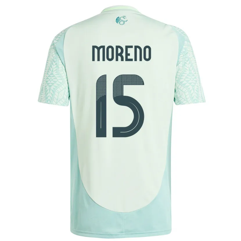 Danxen Børn Mexico Hector Moreno #15 Linen Grøn Udebane Spillertrøjer 24-26 Trøje T-Shirt