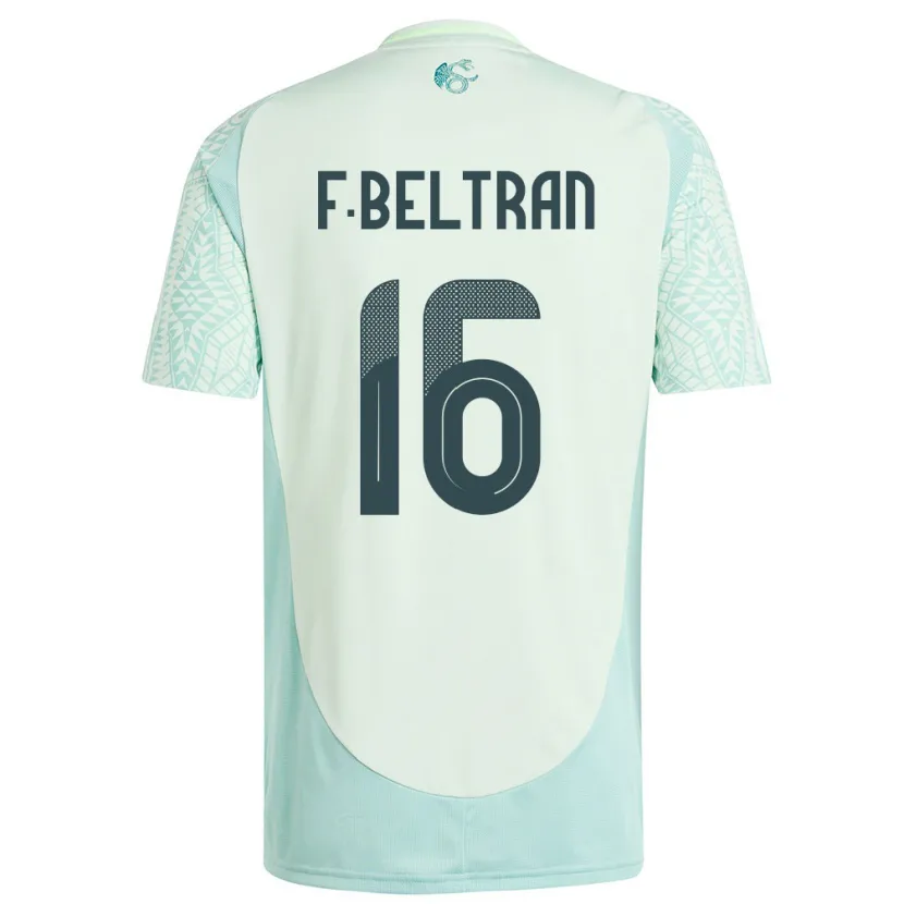 Danxen Børn Mexico Fernando Beltran #16 Linen Grøn Udebane Spillertrøjer 24-26 Trøje T-Shirt