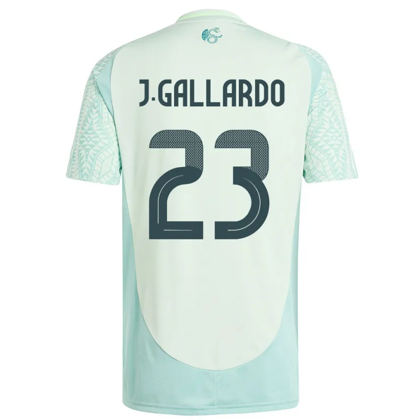 Danxen Børn Mexico Jesus Gallardo #23 Linen Grøn Udebane Spillertrøjer 24-26 Trøje T-Shirt