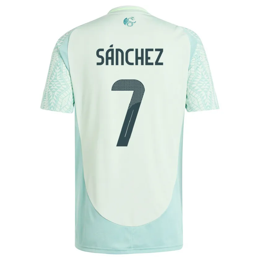 Danxen Børn Mexico Maria Sanchez #7 Linen Grøn Udebane Spillertrøjer 24-26 Trøje T-Shirt