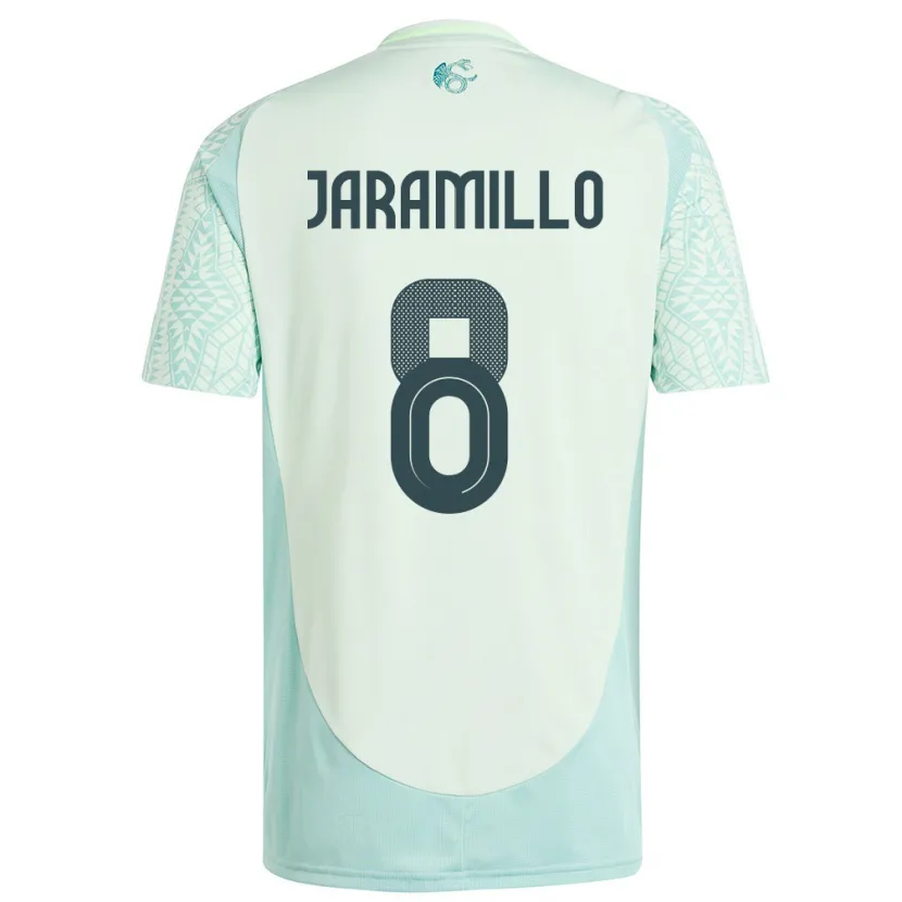 Danxen Børn Mexico Carolina Jaramillo #8 Linen Grøn Udebane Spillertrøjer 24-26 Trøje T-Shirt