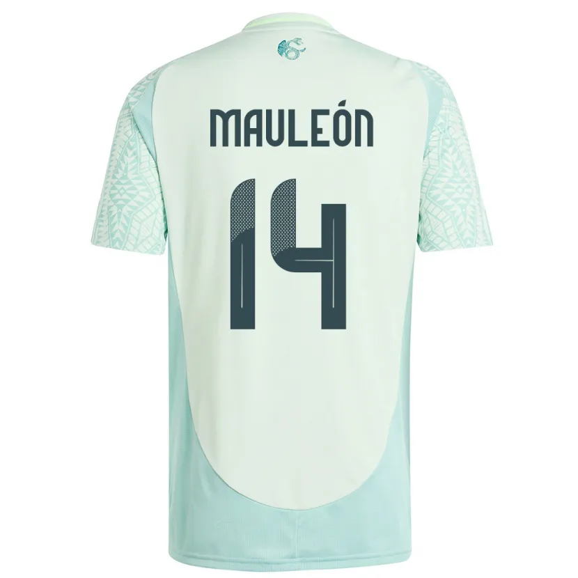 Danxen Børn Mexico Natalia Mauleon #14 Linen Grøn Udebane Spillertrøjer 24-26 Trøje T-Shirt