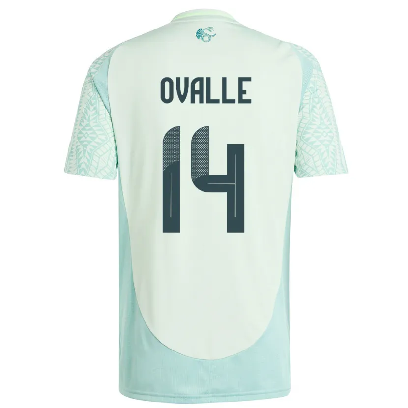 Danxen Børn Mexico Jacqueline Ovalle #14 Linen Grøn Udebane Spillertrøjer 24-26 Trøje T-Shirt