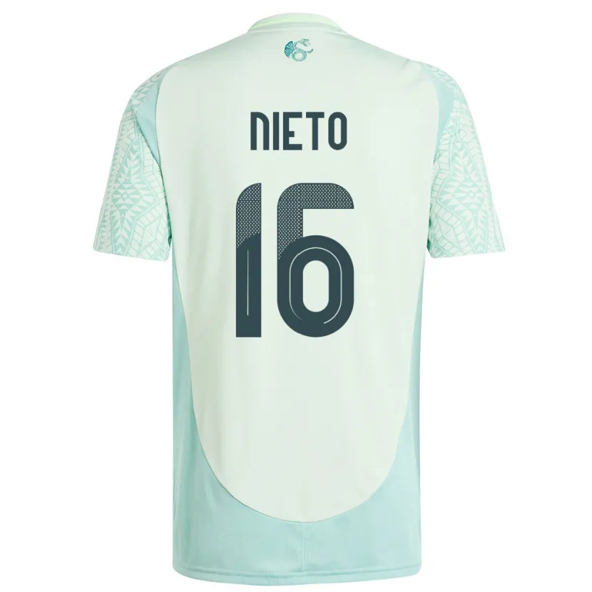 Danxen Børn Mexico Karla Nieto #16 Linen Grøn Udebane Spillertrøjer 24-26 Trøje T-Shirt