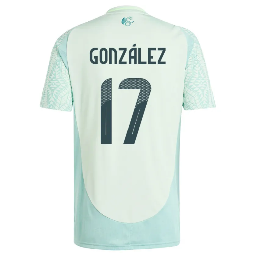 Danxen Børn Mexico Alison Gonzalez #17 Linen Grøn Udebane Spillertrøjer 24-26 Trøje T-Shirt