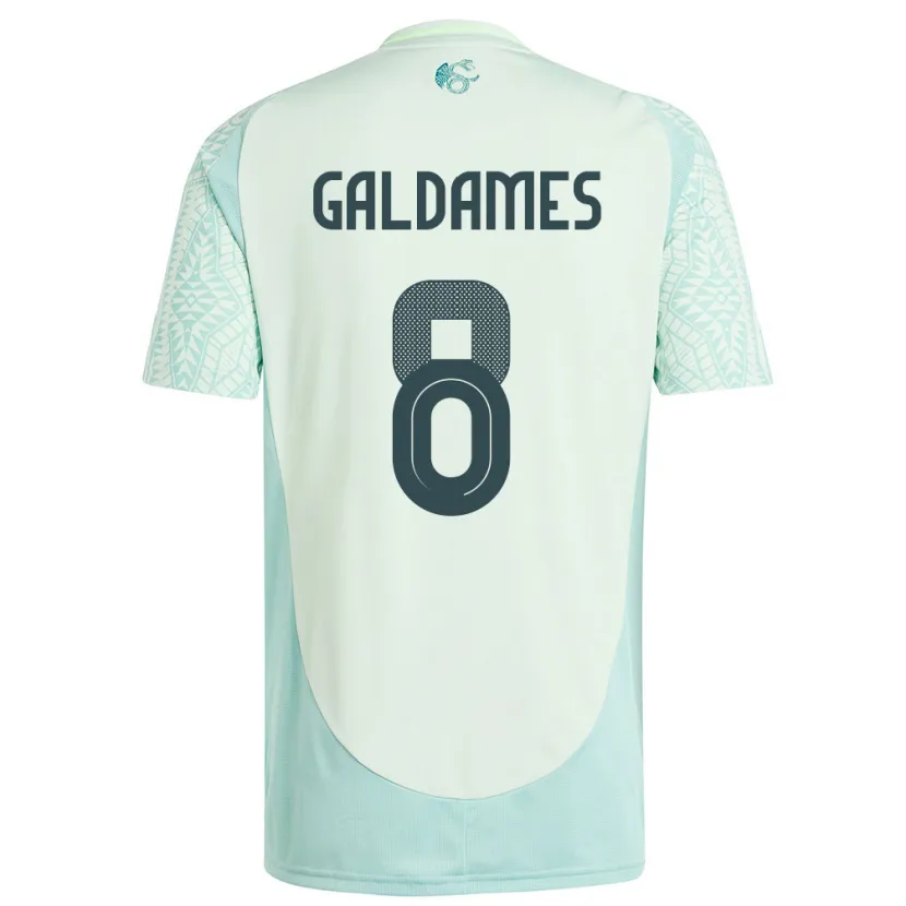 Danxen Børn Mexico Benjamin Galdames #8 Linen Grøn Udebane Spillertrøjer 24-26 Trøje T-Shirt