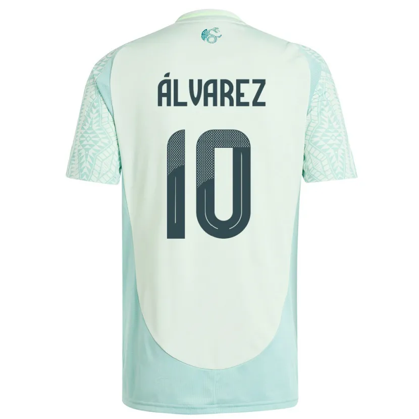 Danxen Børn Mexico Efrain Alvarez #10 Linen Grøn Udebane Spillertrøjer 24-26 Trøje T-Shirt