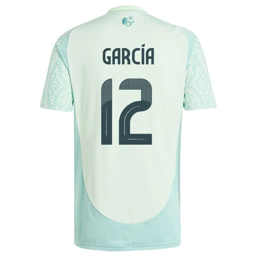 Danxen Børn Mexico Eduardo Garcia #12 Linen Grøn Udebane Spillertrøjer 24-26 Trøje T-Shirt