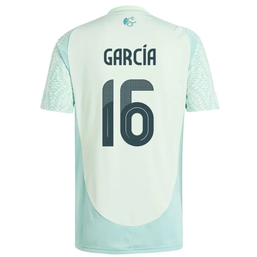 Danxen Børn Mexico Uziel Garcia #16 Linen Grøn Udebane Spillertrøjer 24-26 Trøje T-Shirt