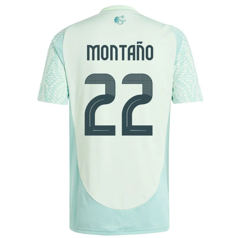 Danxen Børn Mexico Andres Montano #22 Linen Grøn Udebane Spillertrøjer 24-26 Trøje T-Shirt