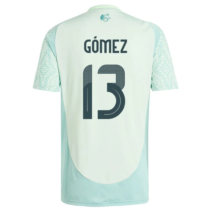 Danxen Børn Mexico Diego Gomez #13 Linen Grøn Udebane Spillertrøjer 24-26 Trøje T-Shirt