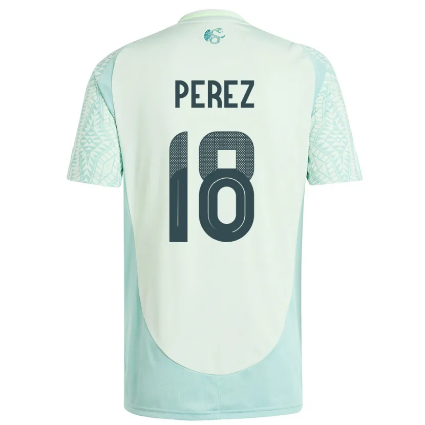 Danxen Børn Mexico Jonathan Perez #18 Linen Grøn Udebane Spillertrøjer 24-26 Trøje T-Shirt