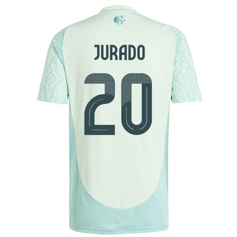 Danxen Børn Mexico Heriberto Jurado #20 Linen Grøn Udebane Spillertrøjer 24-26 Trøje T-Shirt