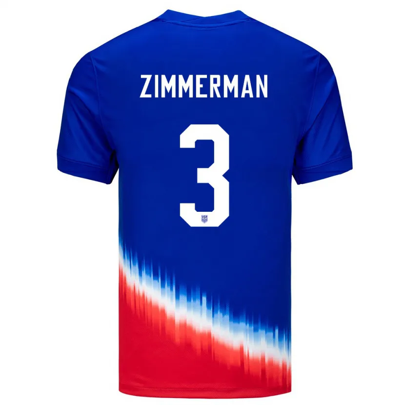 Danxen Børn Usa Walker Zimmerman #3 Blå Udebane Spillertrøjer 24-26 Trøje T-Shirt