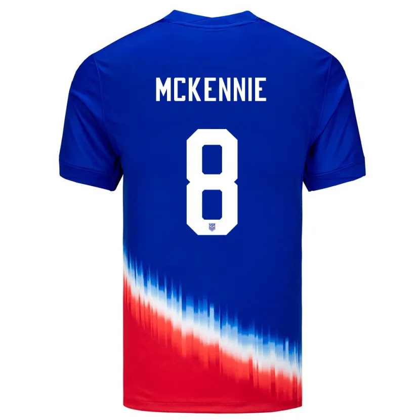 Danxen Børn Usa Weston Mckennie #8 Blå Udebane Spillertrøjer 24-26 Trøje T-Shirt