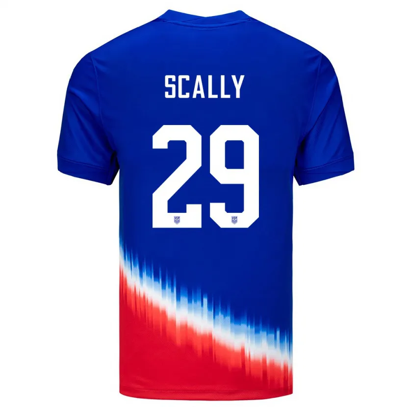 Danxen Børn Usa Joseph Scally #29 Blå Udebane Spillertrøjer 24-26 Trøje T-Shirt