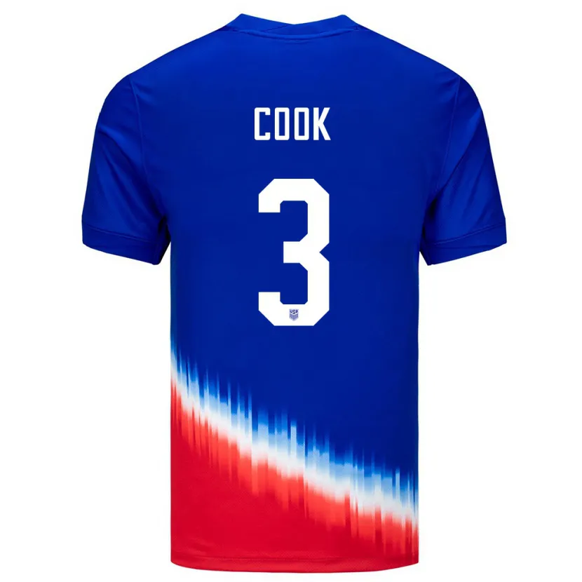 Danxen Børn Usa Alana Cook #3 Blå Udebane Spillertrøjer 24-26 Trøje T-Shirt