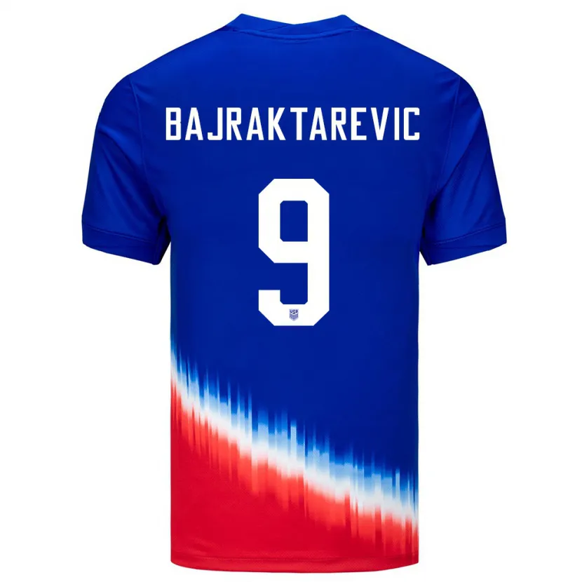 Danxen Børn Usa Esmir Bajraktarevic #9 Blå Udebane Spillertrøjer 24-26 Trøje T-Shirt