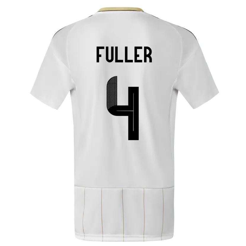 Danxen Børn Costa Rica Keysher Fuller #4 Hvid Udebane Spillertrøjer 24-26 Trøje T-Shirt