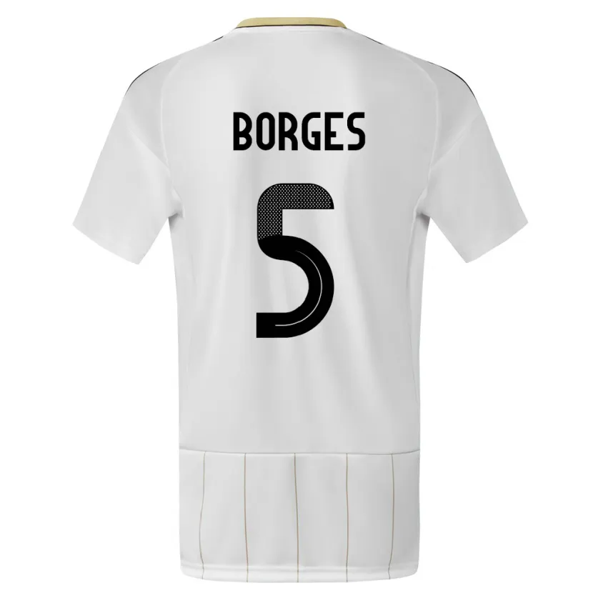 Danxen Børn Costa Rica Celso Borges #5 Hvid Udebane Spillertrøjer 24-26 Trøje T-Shirt