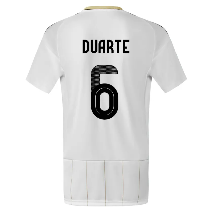 Danxen Børn Costa Rica Oscar Duarte #6 Hvid Udebane Spillertrøjer 24-26 Trøje T-Shirt