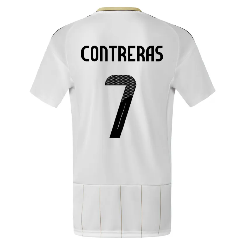 Danxen Børn Costa Rica Anthony Contreras #7 Hvid Udebane Spillertrøjer 24-26 Trøje T-Shirt