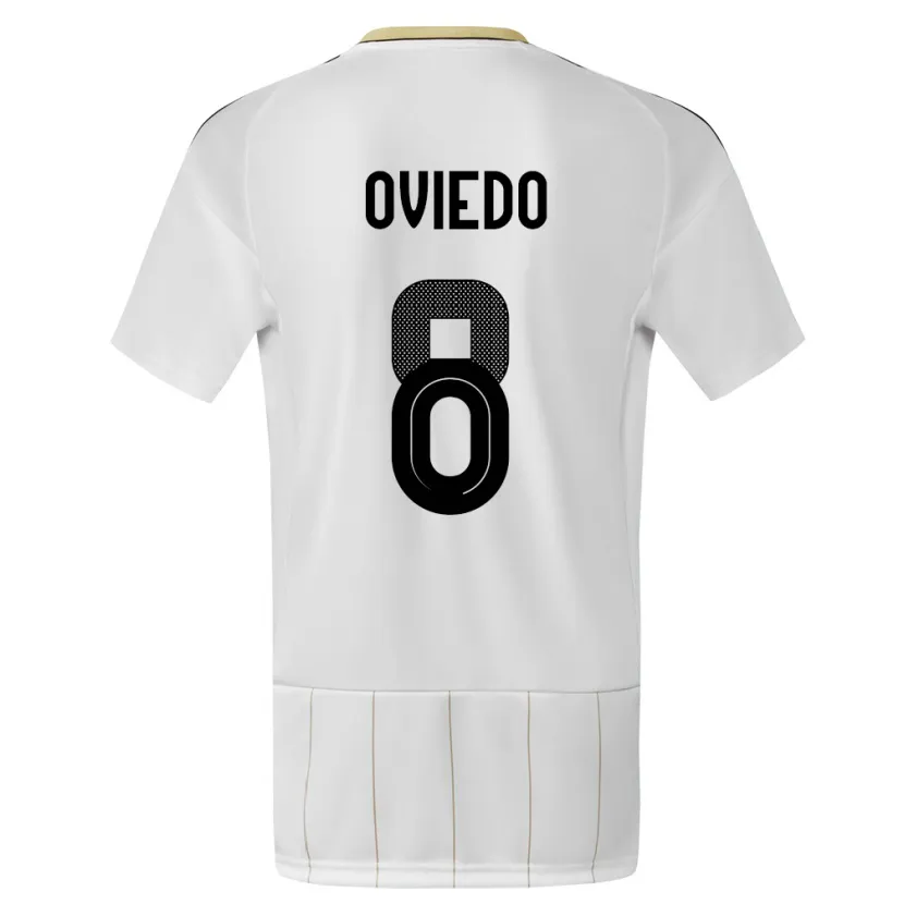 Danxen Børn Costa Rica Bryan Oviedo #8 Hvid Udebane Spillertrøjer 24-26 Trøje T-Shirt