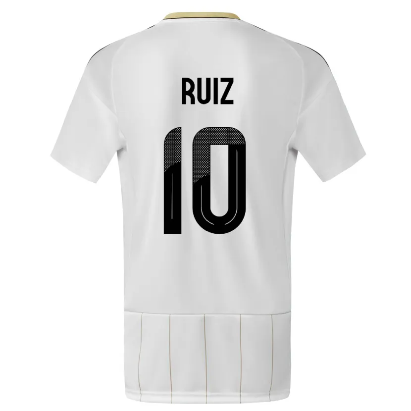 Danxen Børn Costa Rica Bryan Ruiz #10 Hvid Udebane Spillertrøjer 24-26 Trøje T-Shirt