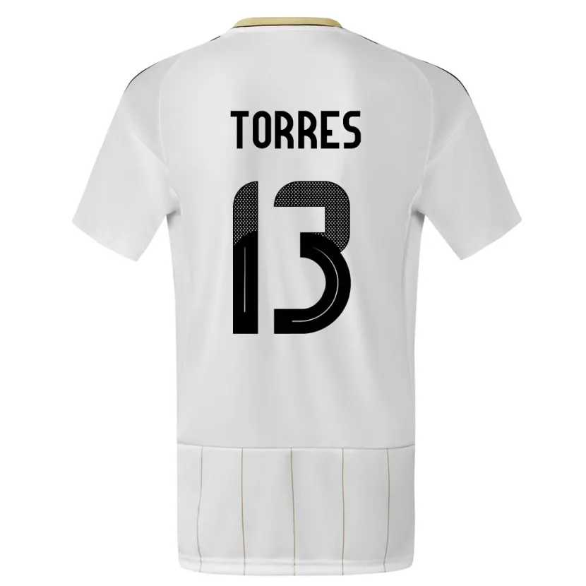 Danxen Børn Costa Rica Gerson Torres #13 Hvid Udebane Spillertrøjer 24-26 Trøje T-Shirt