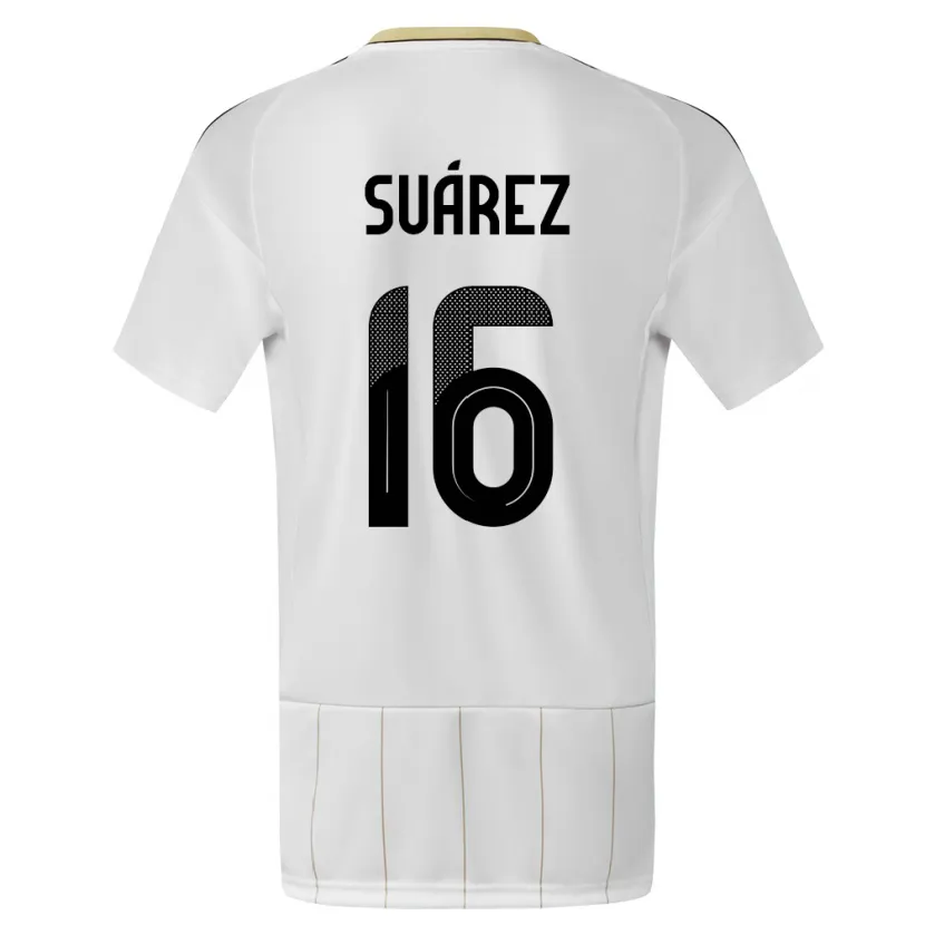 Danxen Børn Costa Rica Aaron Suarez #16 Hvid Udebane Spillertrøjer 24-26 Trøje T-Shirt