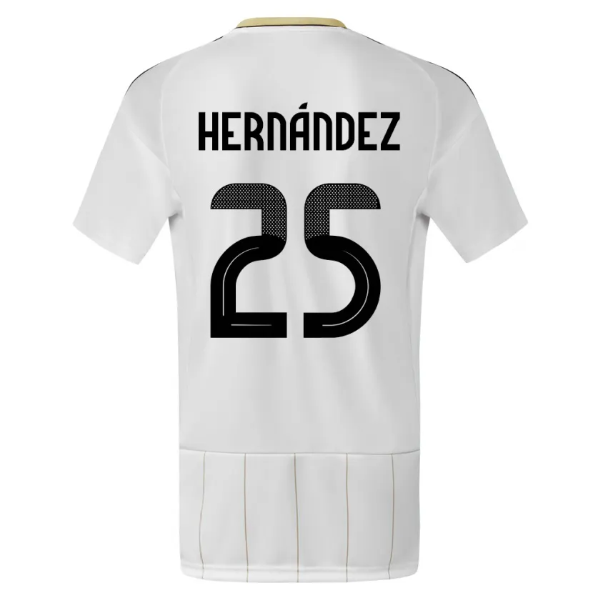 Danxen Børn Costa Rica Anthony Hernandez #25 Hvid Udebane Spillertrøjer 24-26 Trøje T-Shirt