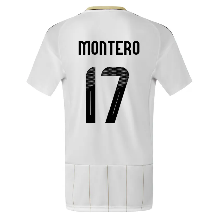 Danxen Børn Costa Rica Michelle Montero #17 Hvid Udebane Spillertrøjer 24-26 Trøje T-Shirt