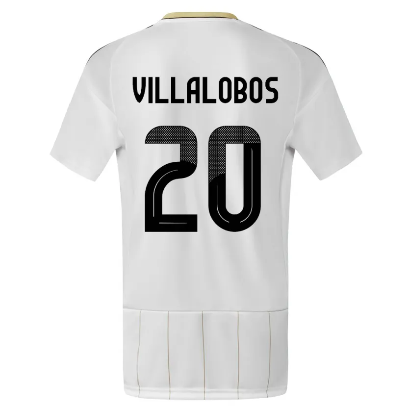 Danxen Børn Costa Rica Fabiola Villalobos #20 Hvid Udebane Spillertrøjer 24-26 Trøje T-Shirt