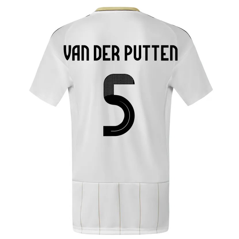 Danxen Børn Costa Rica Santiago Van Der Putten #5 Hvid Udebane Spillertrøjer 24-26 Trøje T-Shirt