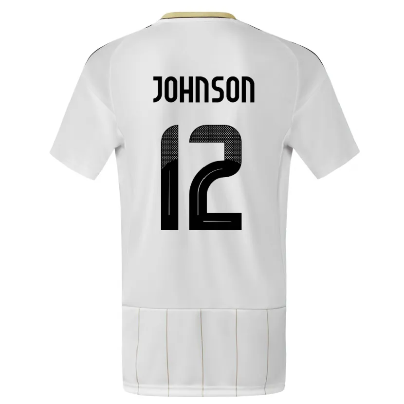 Danxen Børn Costa Rica Shawn Johnson #12 Hvid Udebane Spillertrøjer 24-26 Trøje T-Shirt