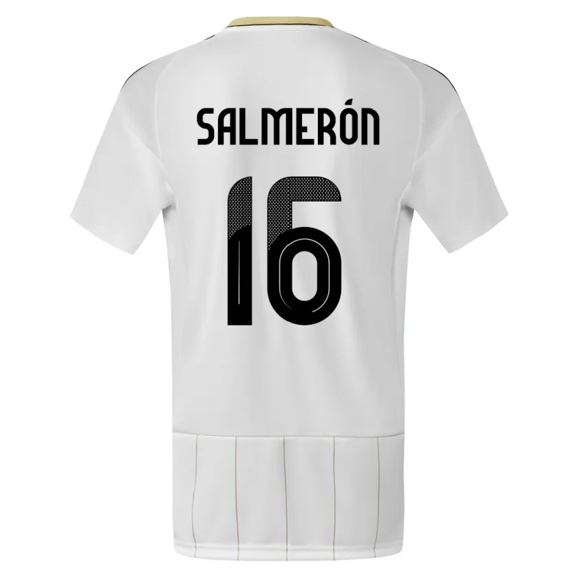 Danxen Børn Costa Rica Andrey Salmeron #16 Hvid Udebane Spillertrøjer 24-26 Trøje T-Shirt