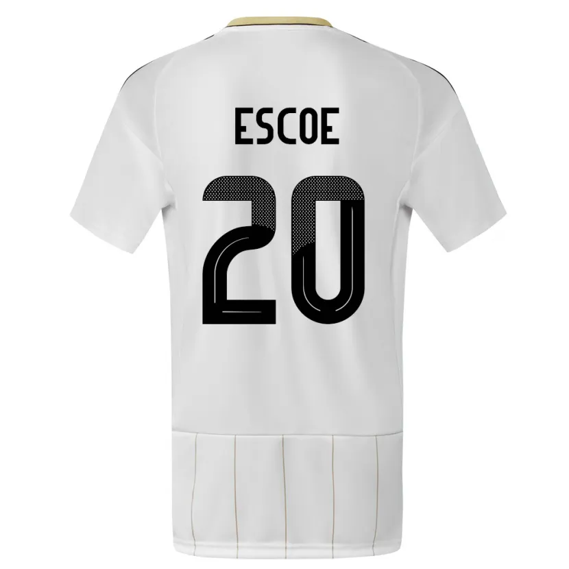 Danxen Børn Costa Rica Enyel Escoe #20 Hvid Udebane Spillertrøjer 24-26 Trøje T-Shirt