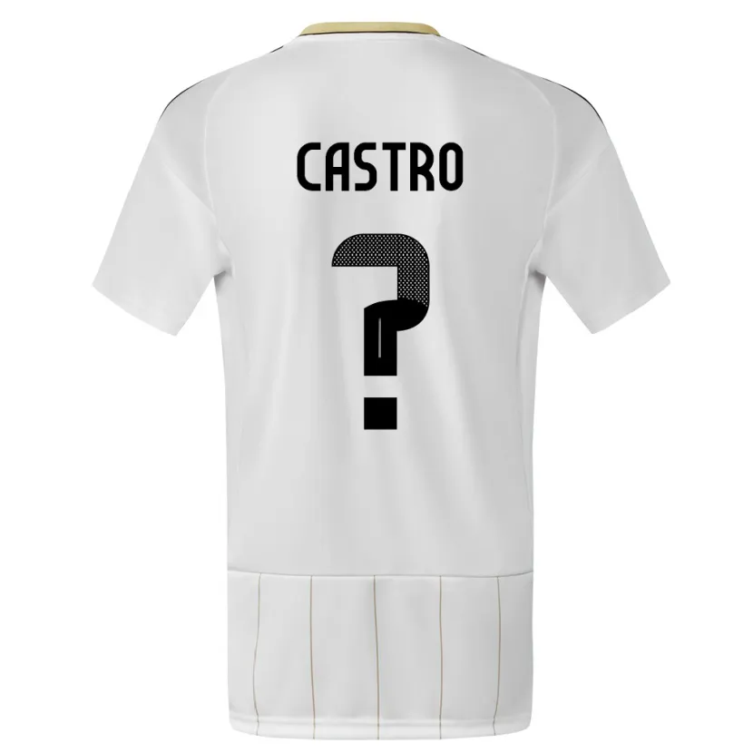 Danxen Børn Costa Rica Mathias Castro #0 Hvid Udebane Spillertrøjer 24-26 Trøje T-Shirt