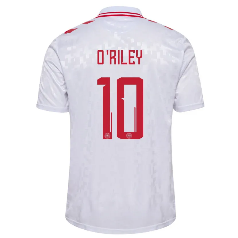 Danxen Børn Danmark Matt O'riley #10 Hvid Udebane Spillertrøjer 24-26 Trøje T-Shirt