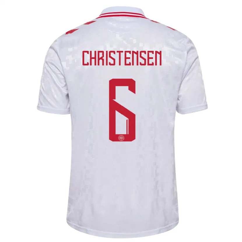 Danxen Børn Danmark Andreas Christensen #6 Hvid Udebane Spillertrøjer 24-26 Trøje T-Shirt