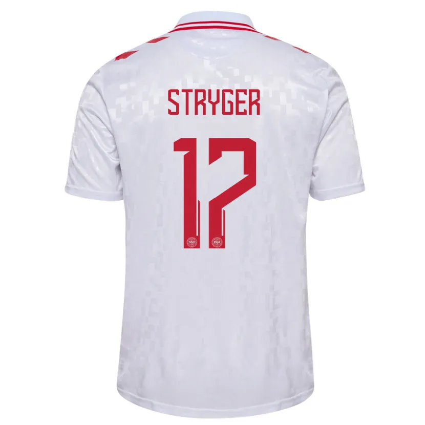 Danxen Børn Danmark Jens Stryger Larsen #17 Hvid Udebane Spillertrøjer 24-26 Trøje T-Shirt