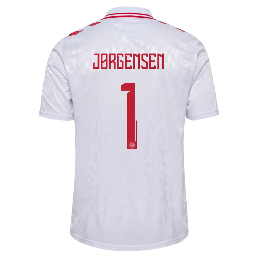 Danxen Børn Danmark Filip Jørgensen #1 Hvid Udebane Spillertrøjer 24-26 Trøje T-Shirt