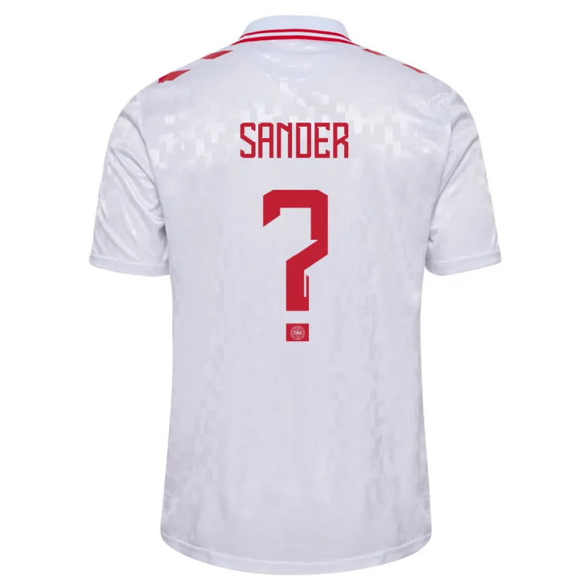 Danxen Børn Danmark Theo Sander #0 Hvid Udebane Spillertrøjer 24-26 Trøje T-Shirt