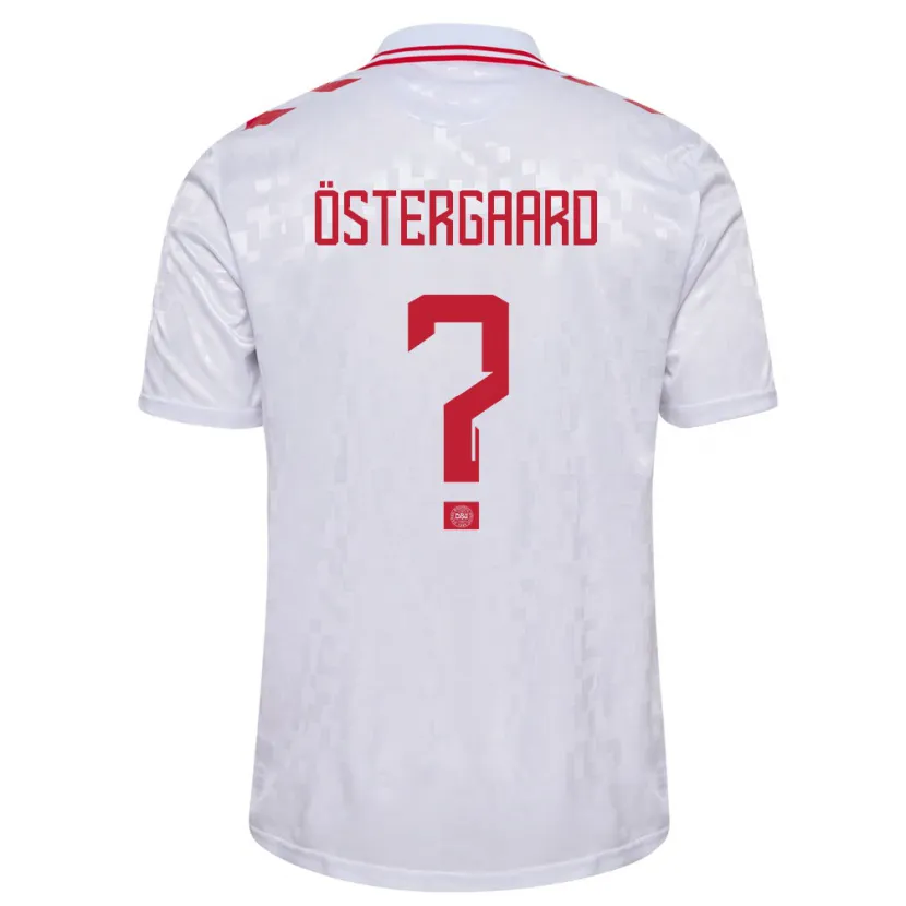 Danxen Børn Danmark Christian Östergaard #0 Hvid Udebane Spillertrøjer 24-26 Trøje T-Shirt