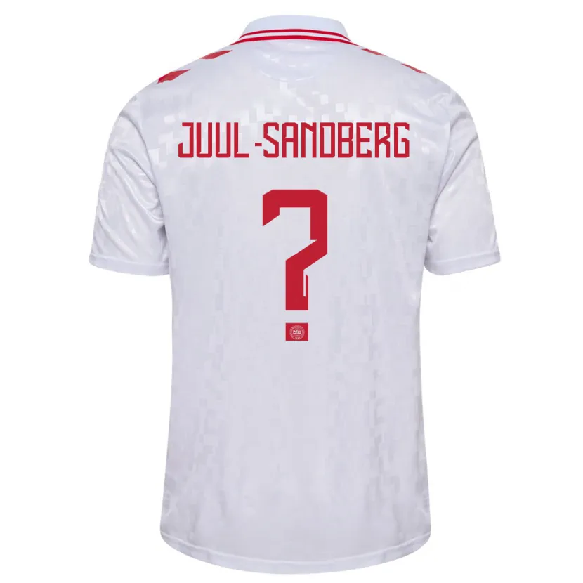 Danxen Børn Danmark Nikolaj Juul-Sandberg #0 Hvid Udebane Spillertrøjer 24-26 Trøje T-Shirt