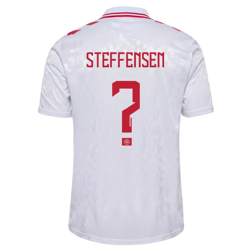 Danxen Børn Danmark Mark Steffensen #0 Hvid Udebane Spillertrøjer 24-26 Trøje T-Shirt