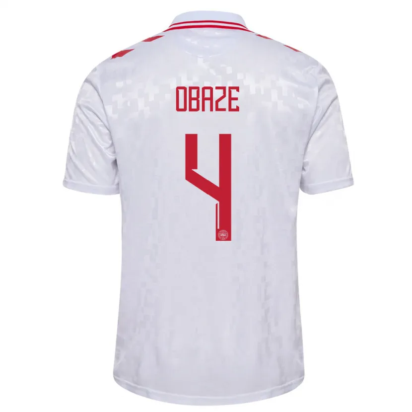 Danxen Børn Danmark Isabella Obaze #4 Hvid Udebane Spillertrøjer 24-26 Trøje T-Shirt