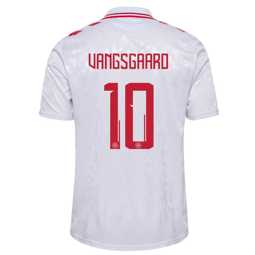 Danxen Børn Danmark Amalie Vangsgaard #10 Hvid Udebane Spillertrøjer 24-26 Trøje T-Shirt