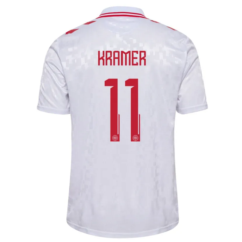 Danxen Børn Danmark Cornelia Kramer #11 Hvid Udebane Spillertrøjer 24-26 Trøje T-Shirt