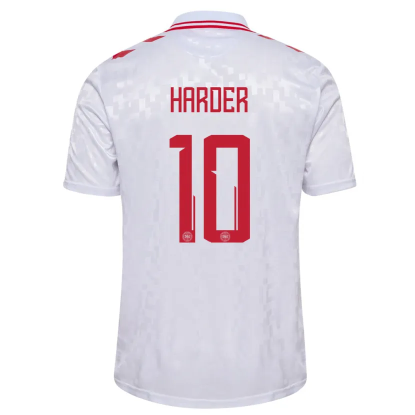 Danxen Børn Danmark Pernille Harder #10 Hvid Udebane Spillertrøjer 24-26 Trøje T-Shirt